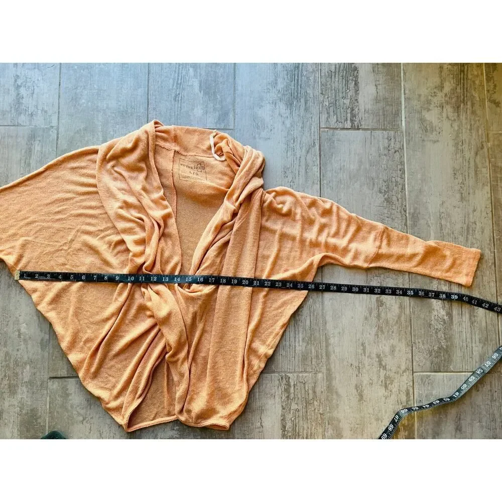 $68 FREE PEOPLE We the Free Sheila Draped Faux-Wrap Pullover Sweater Knit Top L